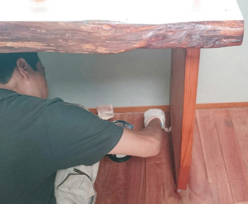 戸建て住宅カリンフローリング再生サンディング