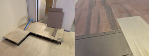 脱毛サロン様置床・乾式二重床、床先行工法施工、部分段差設置