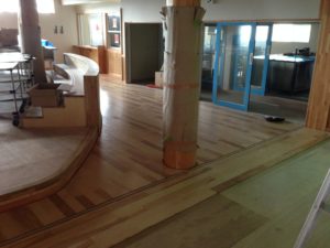 保育園移設新築工事、置床・乾式二重床及びフローリング工事